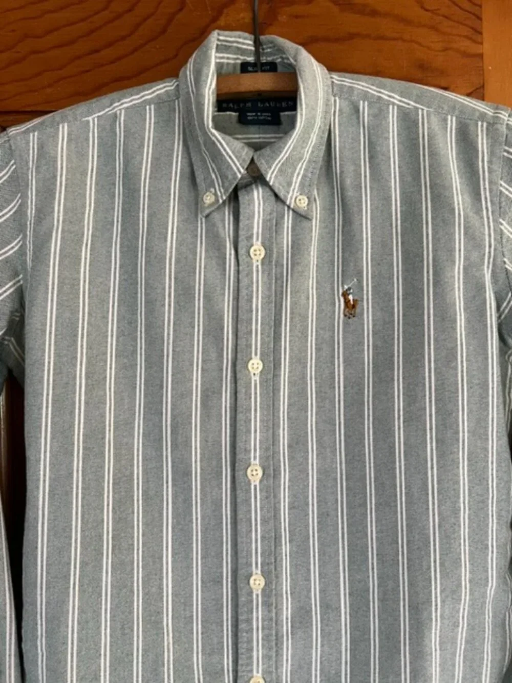 Ralph Lauren Striped Cotton Oxford Long-Sleeve Slim Fit Boys